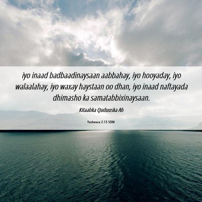 Picture 06 - Yashuuca 2:13 SOM - iyo inaad badbaadinaysaan aabbahay, iyo hooyaday, - Bible Verse Picture