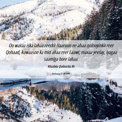 Picture 06 - Yashuuca 21:10 SOM - Oo waxaa iska lahaa reerkii Haaruun ee ahaa - Bible Verse Picture