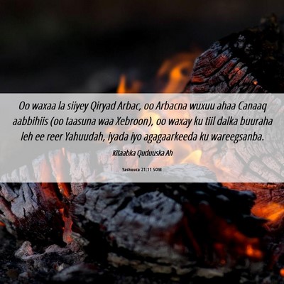 Picture 06 - Yashuuca 21:11 SOM - Oo waxaa la siiyey Qiryad Arbac, oo Arbacna wuxuu - Bible Verse Picture