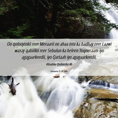 Picture 06 - Yashuuca 21:34 SOM - Oo qolooyinkii reer Meraarii oo ahaa intii ka - Bible Verse Picture