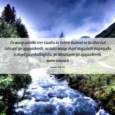 Picture 06 - Yashuuca 21:38 SOM - Oo waxay qabiilkii reer Gaadna ka heleen Raamod - Bible Verse Picture