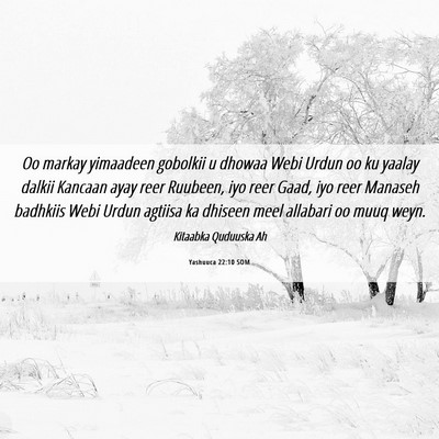 Picture 06 - Yashuuca 22:10 SOM - Oo markay yimaadeen gobolkii u dhowaa Webi Urdun - Bible Verse Picture