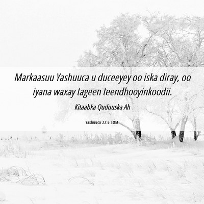 Picture 06 - Yashuuca 22:6 SOM - Markaasuu Yashuuca u duceeyey oo iska diray, oo - Bible Verse Picture