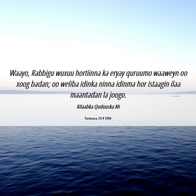 Picture 06 - Yashuuca 23:9 SOM - Waayo, Rabbigu wuxuu hortiinna ka eryay quruumo - Bible Verse Picture