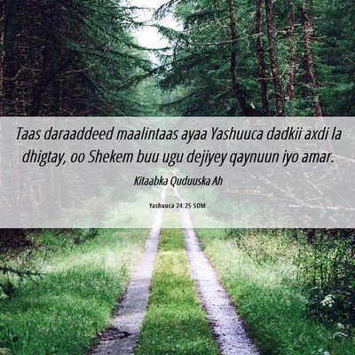 Picture 06 - Yashuuca 24:25 SOM - Taas daraaddeed maalintaas ayaa Yashuuca dadkii - Bible Verse Picture