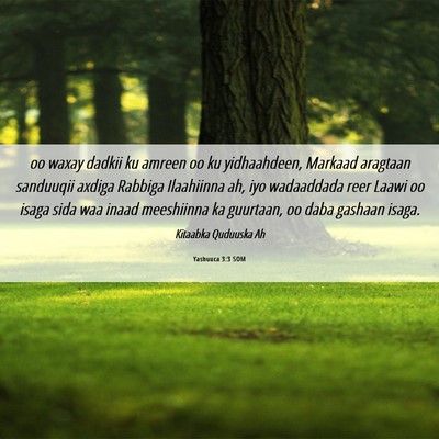 Picture 06 - Yashuuca 3:3 SOM - oo waxay dadkii ku amreen oo ku yidhaahdeen, - Bible Verse Picture