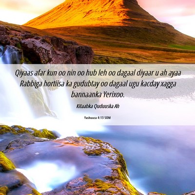 Picture 06 - Yashuuca 4:13 SOM - Qiyaas afar kun oo nin oo hub leh oo dagaal - Bible Verse Picture