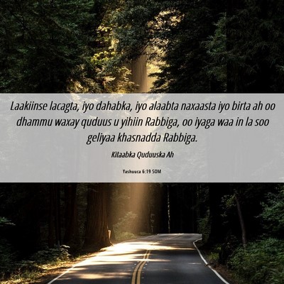 Picture 06 - Yashuuca 6:19 SOM - Laakiinse lacagta, iyo dahabka, iyo alaabta - Bible Verse Picture