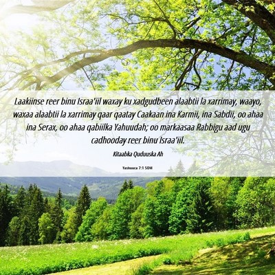 Picture 06 - Yashuuca 7:1 SOM - Laakiinse reer binu Israa'iil waxay ku xadgudbeen - Bible Verse Picture