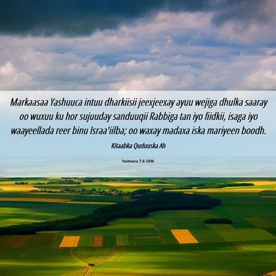 Picture 06 - Yashuuca 7:6 SOM - Markaasaa Yashuuca intuu dharkiisii jeexjeexay - Bible Verse Picture