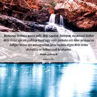 Picture 06 - Yashuuca 7:7 SOM - Markaasaa Yashuuca wuxuu yidhi, Way, Sayidow, - Bible Verse Picture