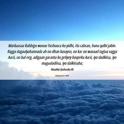 Picture 06 - Yashuuca 8:1 SOM - Markaasaa Rabbigu wuxuu Yashuuca ku yidhi, Ha - Bible Verse Picture
