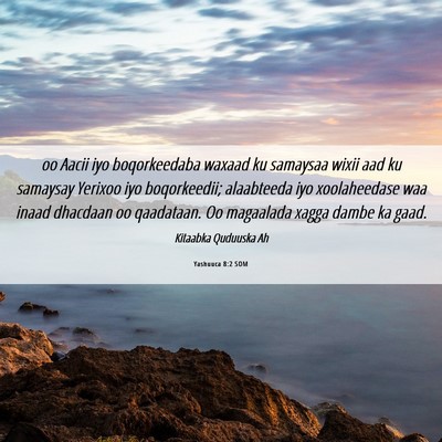 Picture 06 - Yashuuca 8:2 SOM - oo Aacii iyo boqorkeedaba waxaad ku samaysaa - Bible Verse Picture