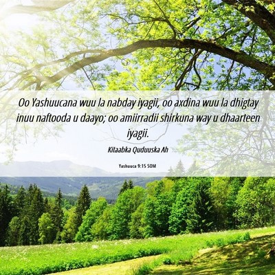 Picture 06 - Yashuuca 9:15 SOM - Oo Yashuucana wuu la nabday iyagii, oo axdina wuu - Bible Verse Picture