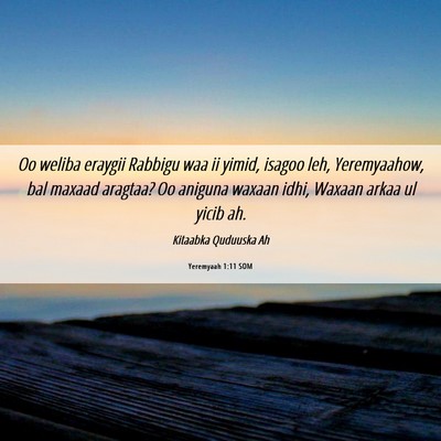 Picture 06 - Yeremyaah 1:11 SOM - Oo weliba eraygii Rabbigu waa ii yimid, isagoo - Bible Verse Picture