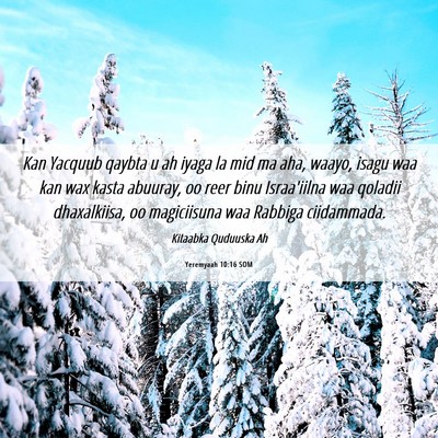 Picture 06 - Yeremyaah 10:16 SOM - Kan Yacquub qaybta u ah iyaga la mid ma aha, - Bible Verse Picture