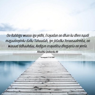 Picture 06 - Yeremyaah 11:6 SOM - Oo Rabbigu wuxuu igu yidhi, Erayadan oo dhan ka - Bible Verse Picture