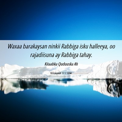 Picture 06 - Yeremyaah 17:7 SOM - Waxaa barakaysan ninkii Rabbiga isku halleeya, oo - Bible Verse Picture