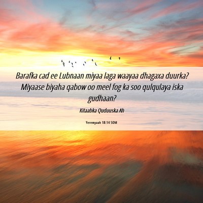 Picture 06 - Yeremyaah 18:14 SOM - Barafka cad ee Lubnaan miyaa laga waayaa dhagaxa - Bible Verse Picture