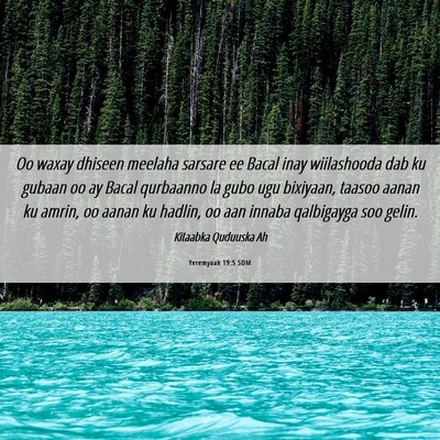 Picture 06 - Yeremyaah 19:5 SOM - Oo waxay dhiseen meelaha sarsare ee Bacal inay - Bible Verse Picture