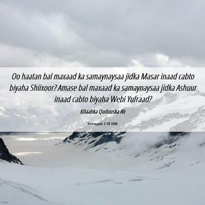 Picture 06 - Yeremyaah 2:18 SOM - Oo haatan bal maxaad ka samaynaysaa jidka Masar - Bible Verse Picture