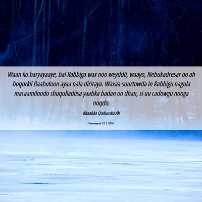 Picture 06 - Yeremyaah 21:2 SOM - Waan ku baryayaaye, bal Rabbiga wax noo weyddii, - Bible Verse Picture