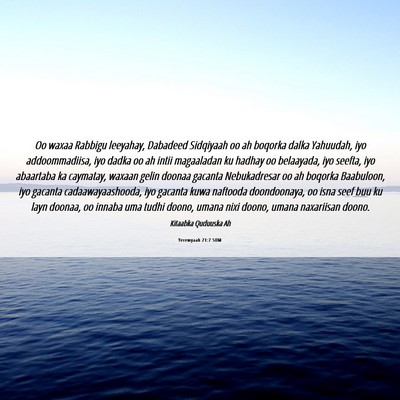 Picture 06 - Yeremyaah 21:7 SOM - Oo waxaa Rabbigu leeyahay, Dabadeed Sidqiyaah oo - Bible Verse Picture