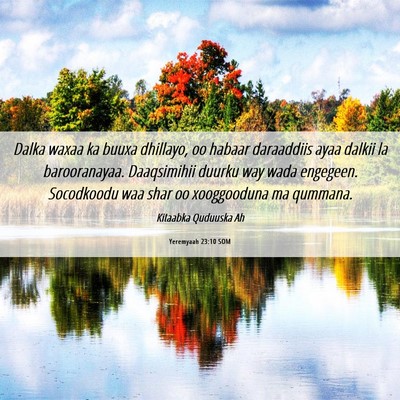 Picture 06 - Yeremyaah 23:10 SOM - Dalka waxaa ka buuxa dhillayo, oo habaar - Bible Verse Picture