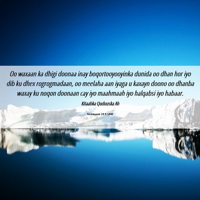 Picture 06 - Yeremyaah 24:9 SOM - Oo waxaan ka dhigi doonaa inay boqortooyooyinka - Bible Verse Picture