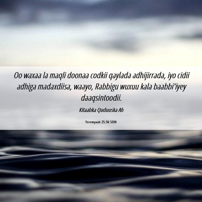 Picture 06 - Yeremyaah 25:36 SOM - Oo waxaa la maqli doonaa codkii qaylada - Bible Verse Picture