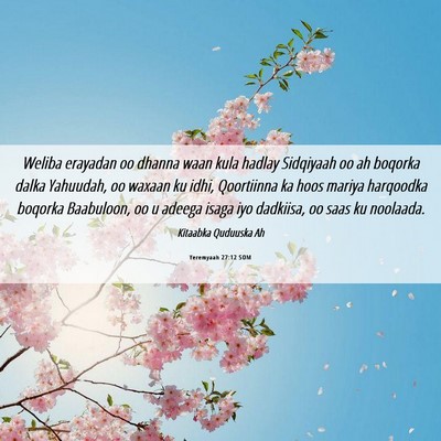 Picture 06 - Yeremyaah 27:12 SOM - Weliba erayadan oo dhanna waan kula hadlay - Bible Verse Picture