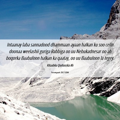 Picture 06 - Yeremyaah 28:3 SOM - Intaanay laba sannadood dhammaan ayaan halkan ku - Bible Verse Picture