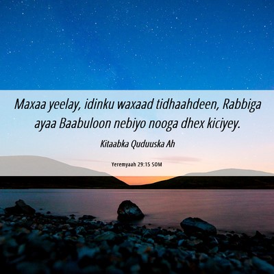 Picture 06 - Yeremyaah 29:15 SOM - Maxaa yeelay, idinku waxaad tidhaahdeen, Rabbiga - Bible Verse Picture