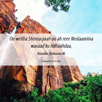 Picture 06 - Yeremyaah 29:24 SOM - Oo weliba Shemacyaah oo ah reer Nexlaamiina - Bible Verse Picture