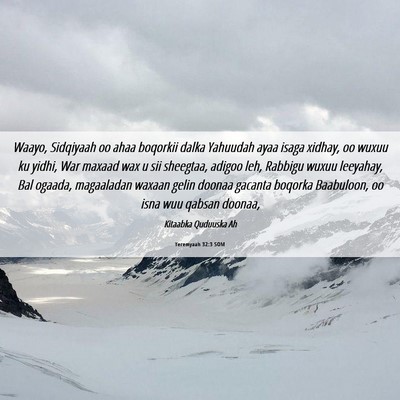 Picture 06 - Yeremyaah 32:3 SOM - Waayo, Sidqiyaah oo ahaa boqorkii dalka Yahuudah - Bible Verse Picture