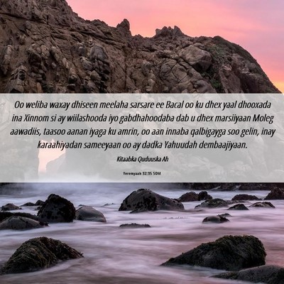 Picture 06 - Yeremyaah 32:35 SOM - Oo weliba waxay dhiseen meelaha sarsare ee Bacal - Bible Verse Picture