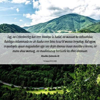 Picture 06 - Yeremyaah 39:16 SOM - Tag, oo Cebedmeleg kan reer Itoobiya la hadal, oo - Bible Verse Picture