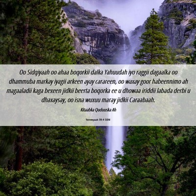 Picture 06 - Yeremyaah 39:4 SOM - Oo Sidqiyaah oo ahaa boqorkii dalka Yahuudah iyo - Bible Verse Picture