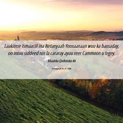Picture 06 - Yeremyaah 41:15 SOM - Laakiinse Ismaaciil ina Netanyaah Yooxaanaan wuu - Bible Verse Picture