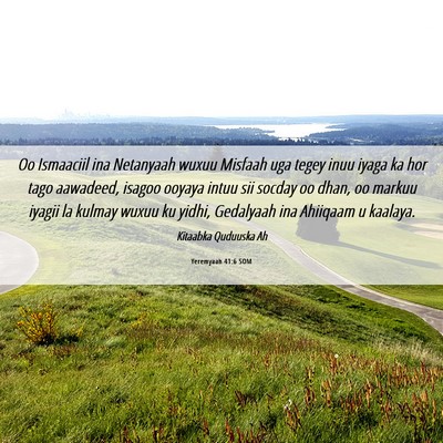 Picture 06 - Yeremyaah 41:6 SOM - Oo Ismaaciil ina Netanyaah wuxuu Misfaah uga - Bible Verse Picture