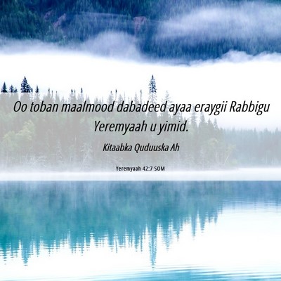Picture 06 - Yeremyaah 42:7 SOM - Oo toban maalmood dabadeed ayaa eraygii Rabbigu - Bible Verse Picture