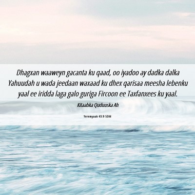 Picture 06 - Yeremyaah 43:9 SOM - Dhagxan waaweyn gacanta ku qaad, oo iyadoo ay - Bible Verse Picture
