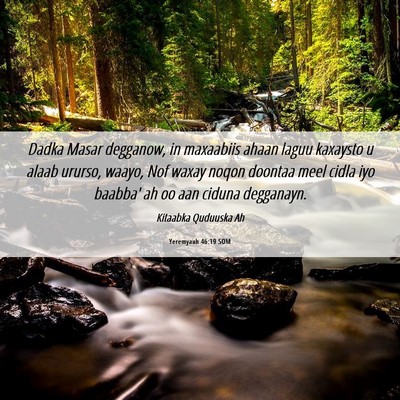Picture 06 - Yeremyaah 46:19 SOM - Dadka Masar degganow, in maxaabiis ahaan laguu - Bible Verse Picture