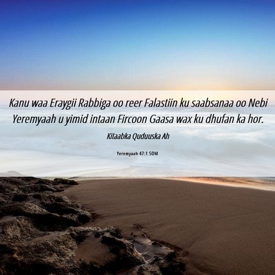 Picture 06 - Yeremyaah 47:1 SOM - Kanu waa Eraygii Rabbiga oo reer Falastiin ku - Bible Verse Picture