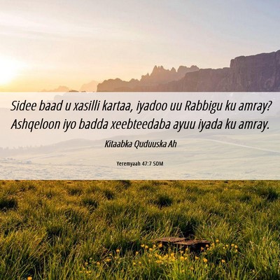 Picture 06 - Yeremyaah 47:7 SOM - Sidee baad u xasilli kartaa, iyadoo uu Rabbigu ku - Bible Verse Picture