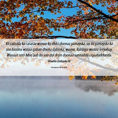 Picture 06 - Yeremyaah 48:44 SOM - Kii cabsida ka cararaa wuxuu ku dhici doonaa - Bible Verse Picture