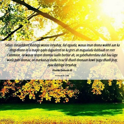Picture 06 - Yeremyaah 49:2 SOM - Sidaas daraaddeed Rabbigu wuxuu leeyahay, Bal - Bible Verse Picture