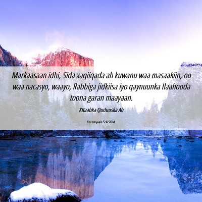 Picture 06 - Yeremyaah 5:4 SOM - Markaasaan idhi, Sida xaqiiqada ah kuwanu waa - Bible Verse Picture