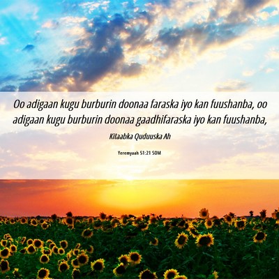 Picture 06 - Yeremyaah 51:21 SOM - Oo adigaan kugu burburin doonaa faraska iyo kan - Bible Verse Picture