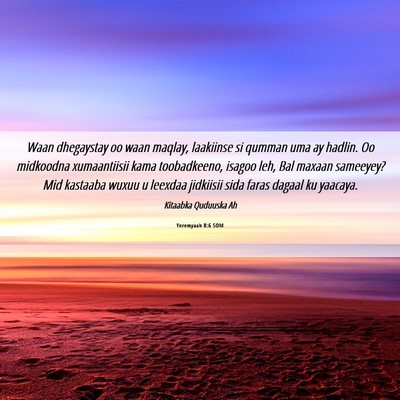Picture 06 - Yeremyaah 8:6 SOM - Waan dhegaystay oo waan maqlay, laakiinse si - Bible Verse Picture